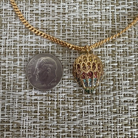 Kurt Geiger Gold Necklace with Teal Bag - Picture 4 of 5